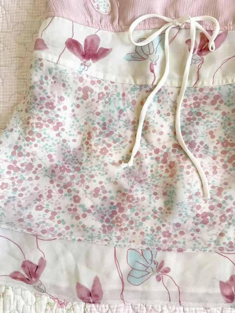French Pink Floral Tank Top