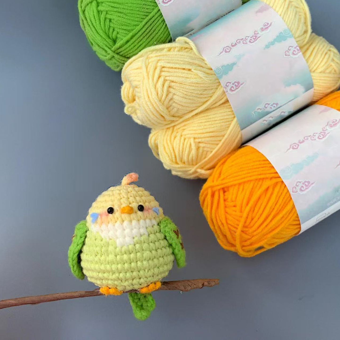 DIY wool fat parrot cute keychain bag pendant