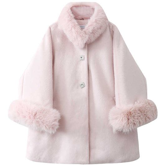 Coquette Furry Woolen Cape Coat