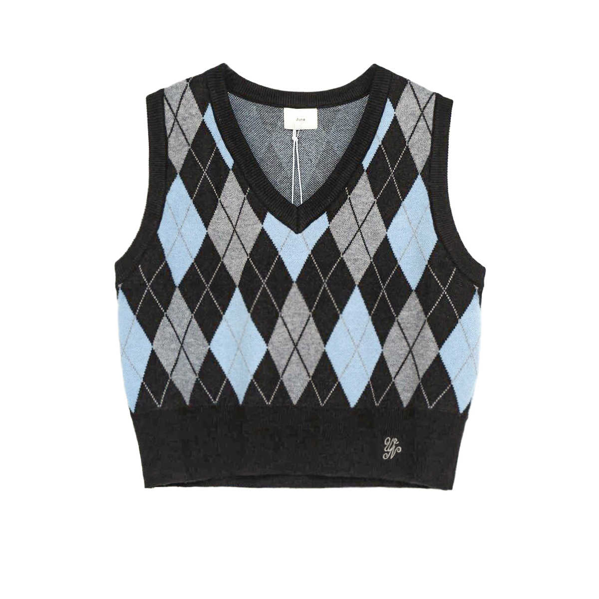 Preppy Rhombus V-neck Knitted Vest