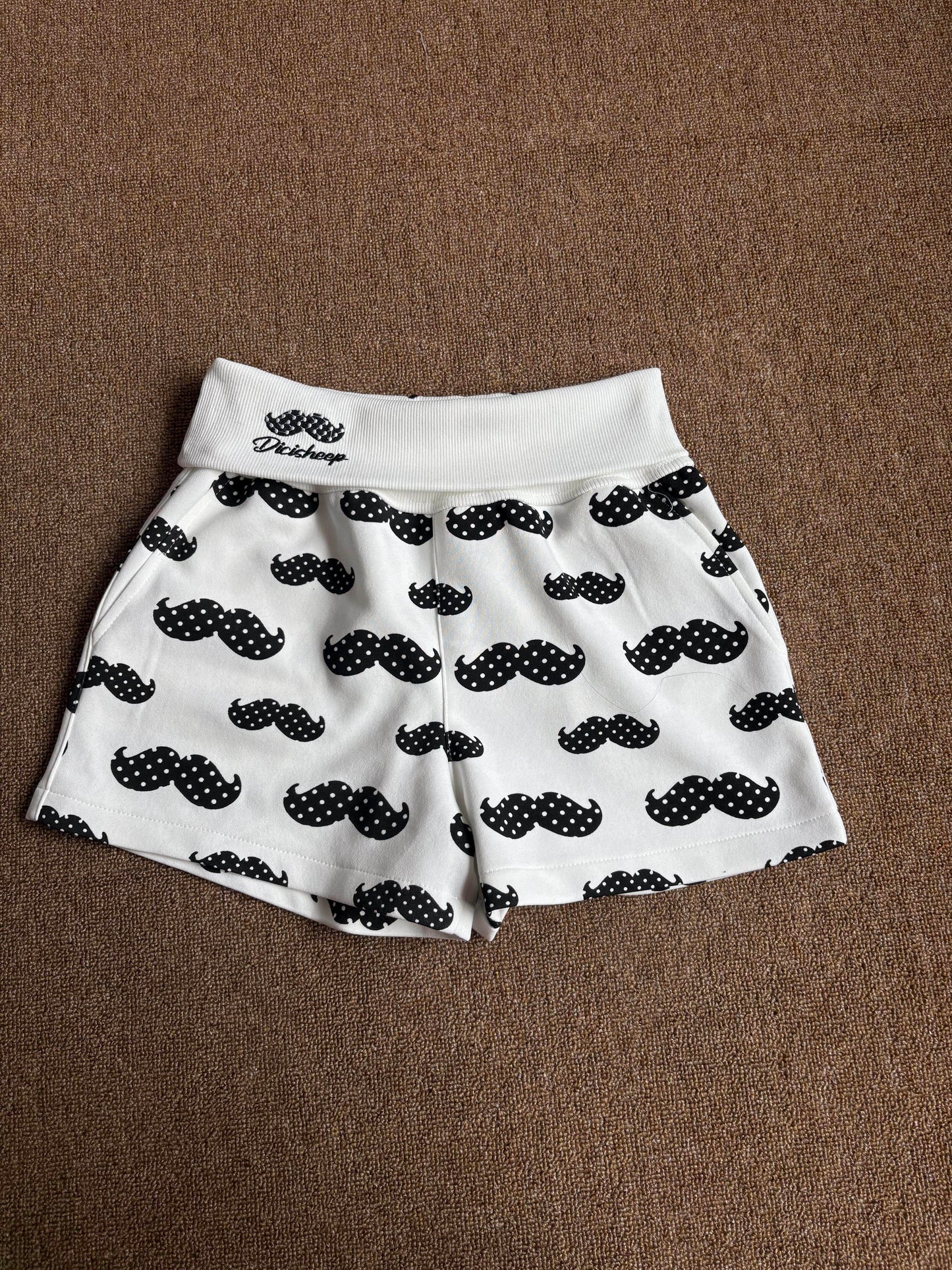 mustache polka dots sport shorts