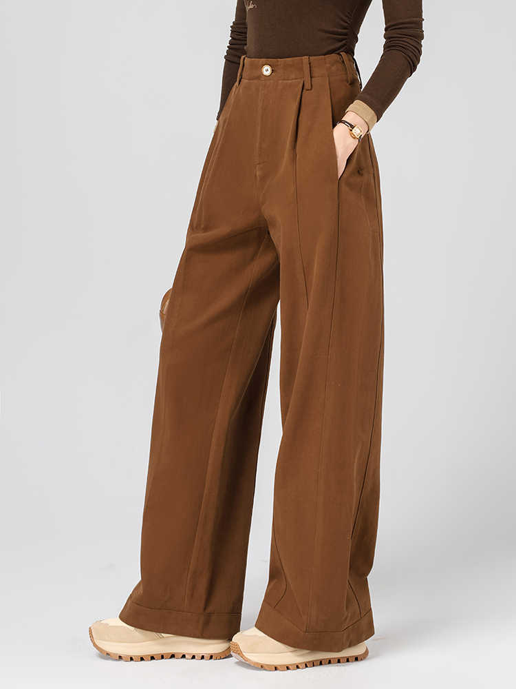 Preppy Aesthetic Cotton Wide-leg Pants