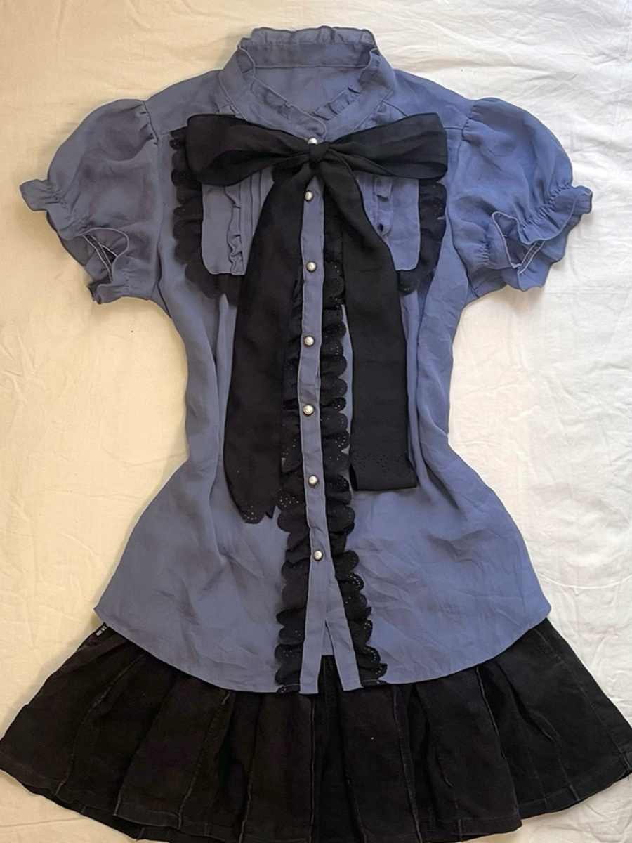 Vintage Purple Bow Shirt