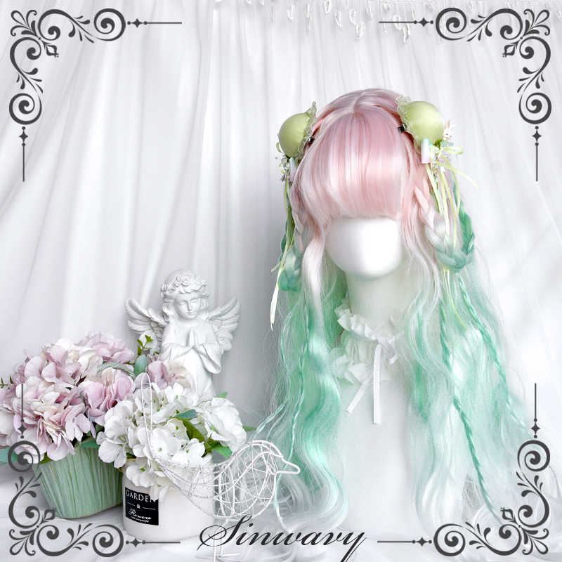 Mint Green Light Pink Lolita Fairy Wig