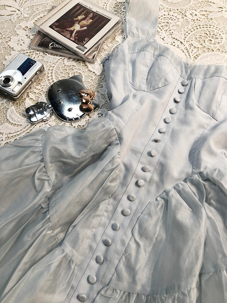 baby blue mesh dress