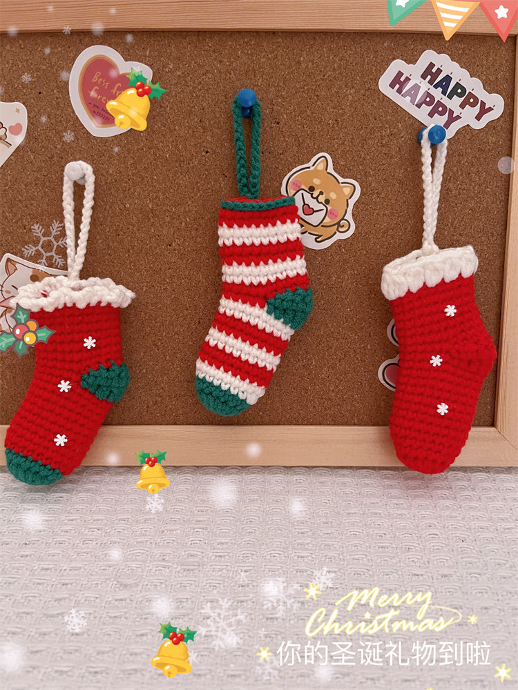 diy crocheted Christmas socks