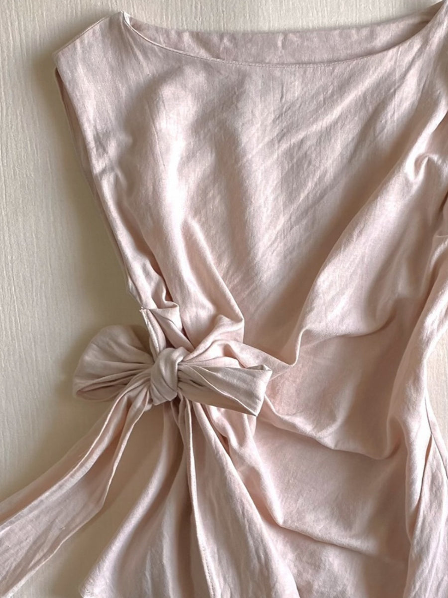 sleeveless retro coquette bow shirt