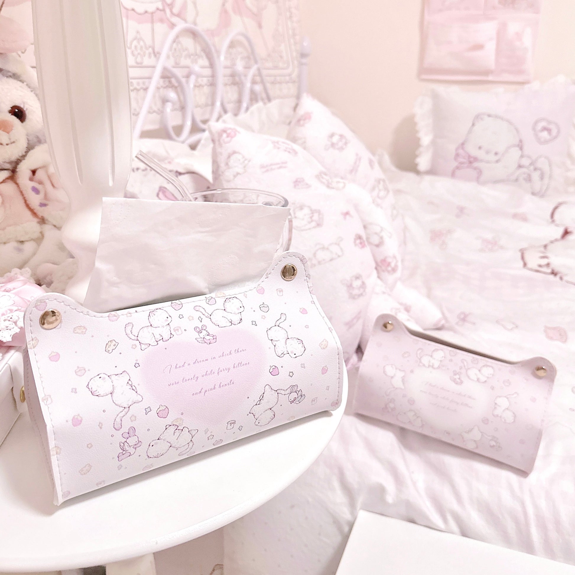 Cute cat leather tissue box tp1