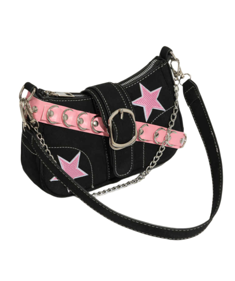 Y2K Pink Stars Belt Armpit Bag