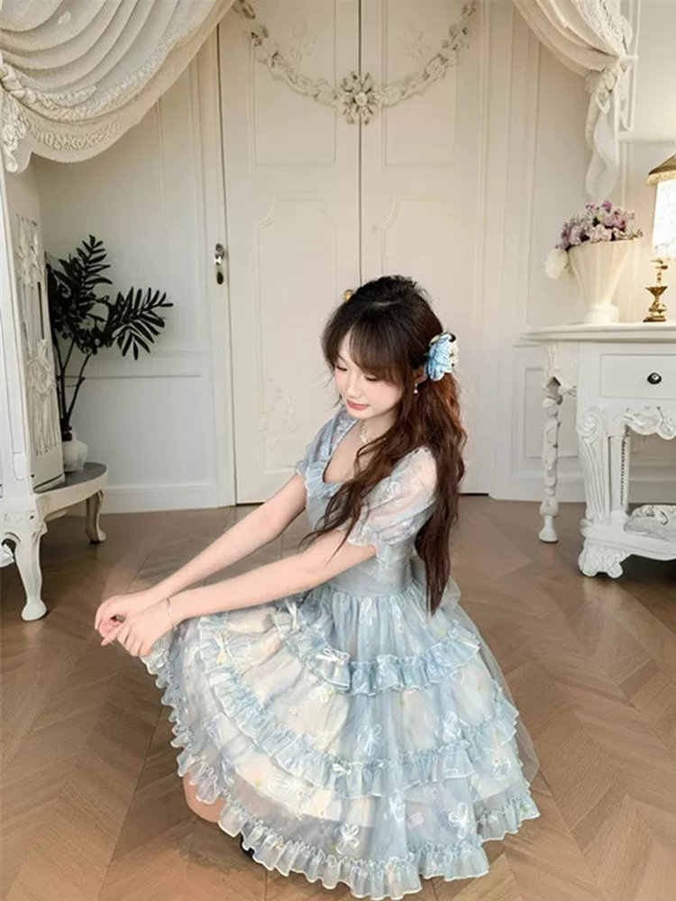 Baby Blue Princess Puff Dress