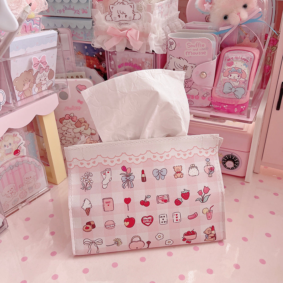 kawaii pink Tissue box