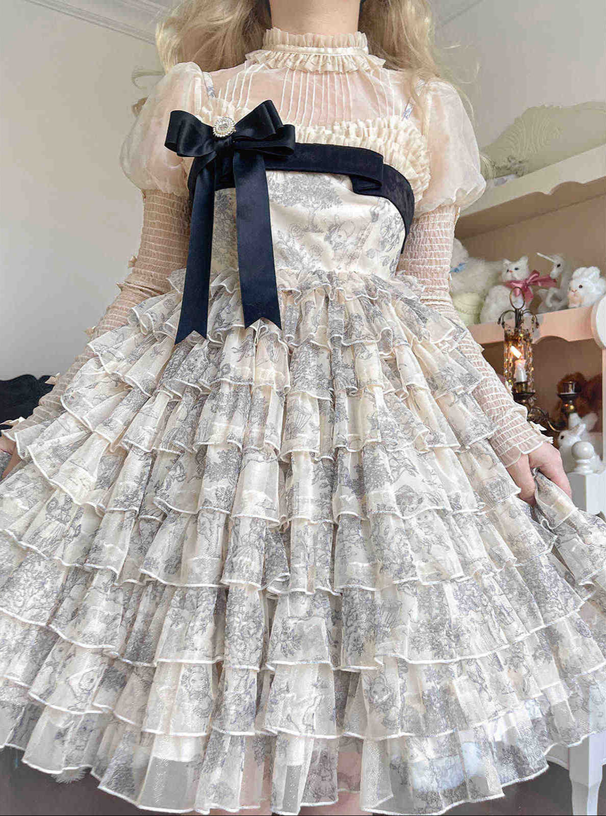 Lolita Floral Puffy Princess Dress