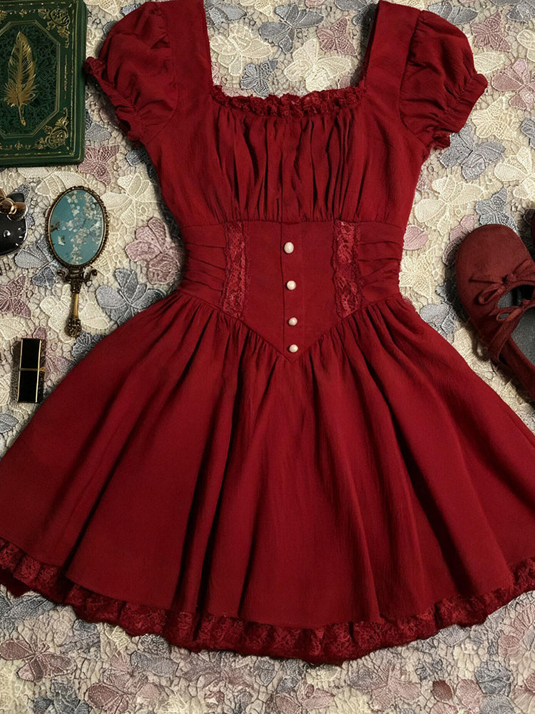retro corset red dress