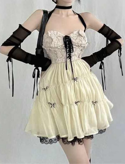 Dark Coquette Tulle Bows Dress