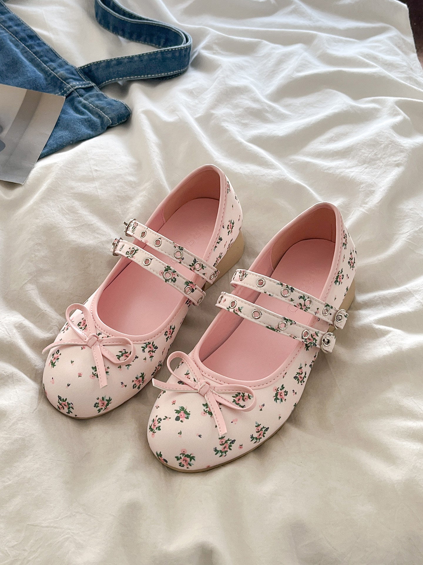 French floral ballet shoes
