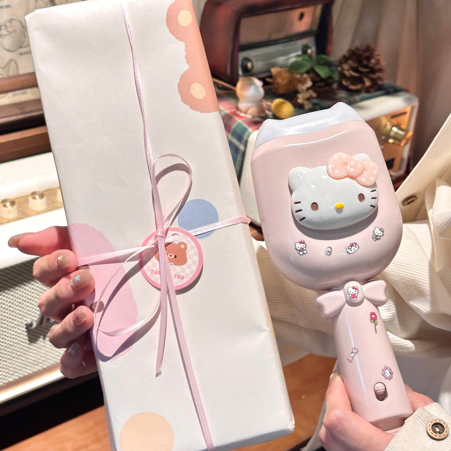 cute kitty claw egg roll splint perm