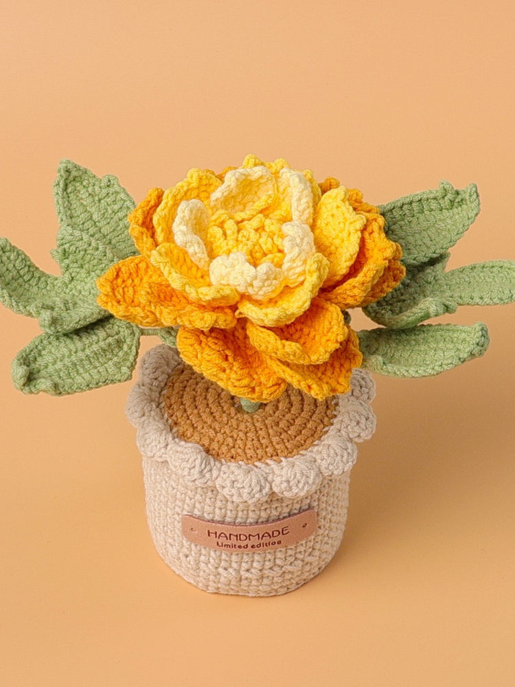 handmade wool crocheted simulated flowers