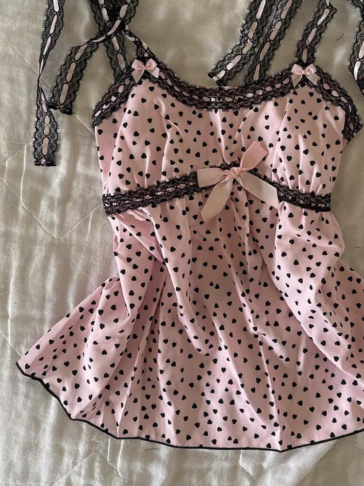 polka dot bow kawaii tank top