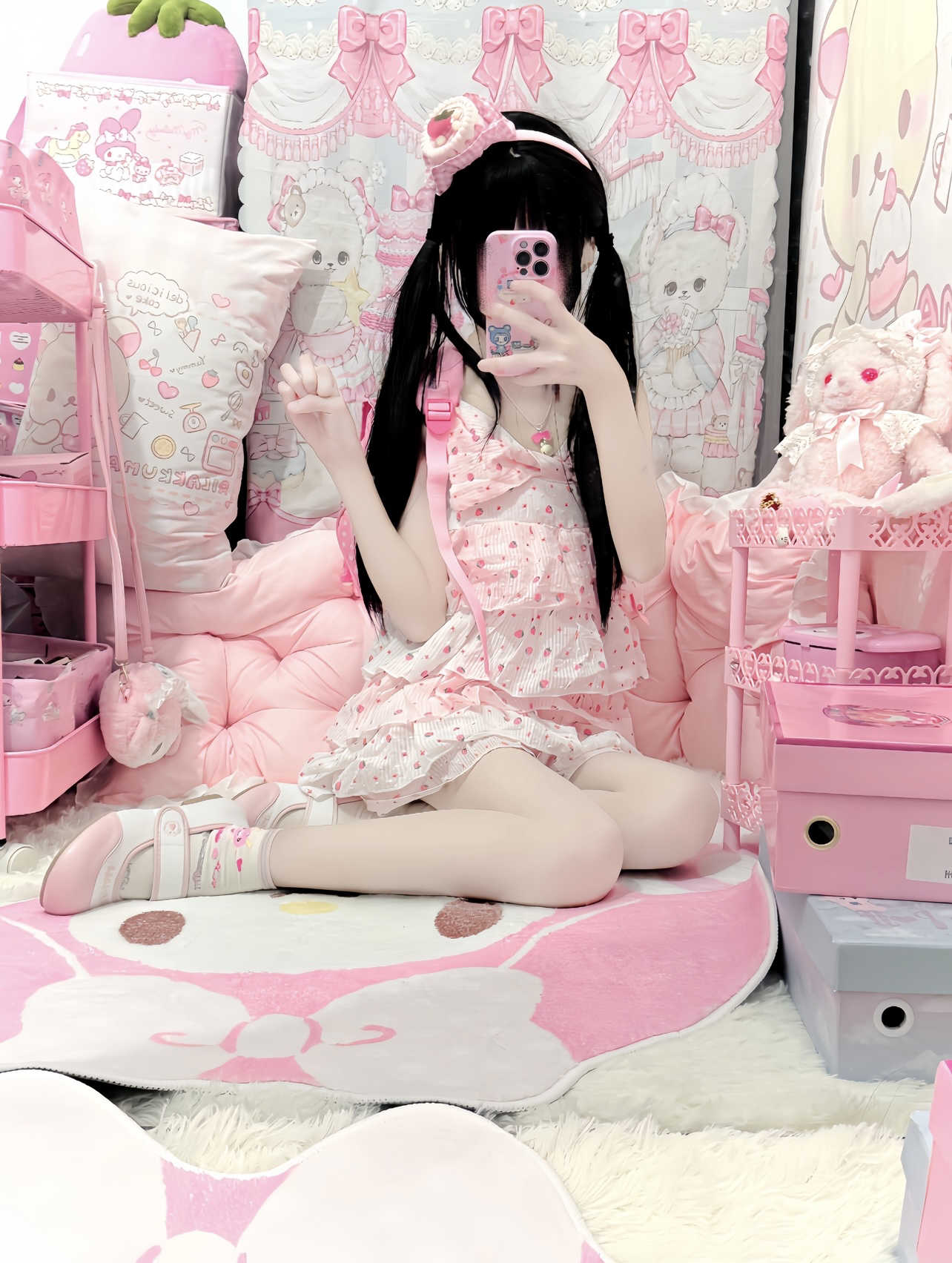 Soft Girl Strawberry Cake Dress