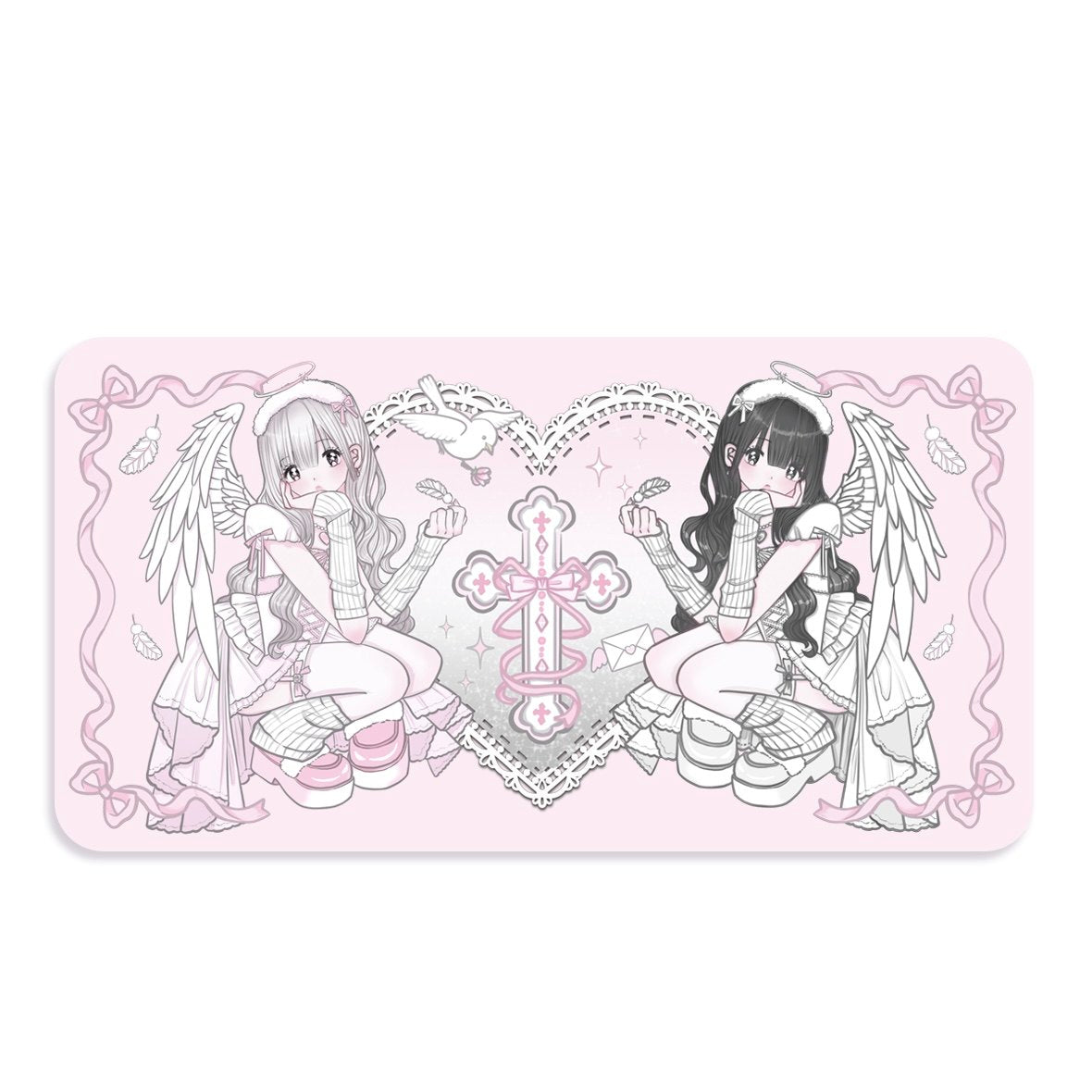 Angel Girl Leather Table Mat