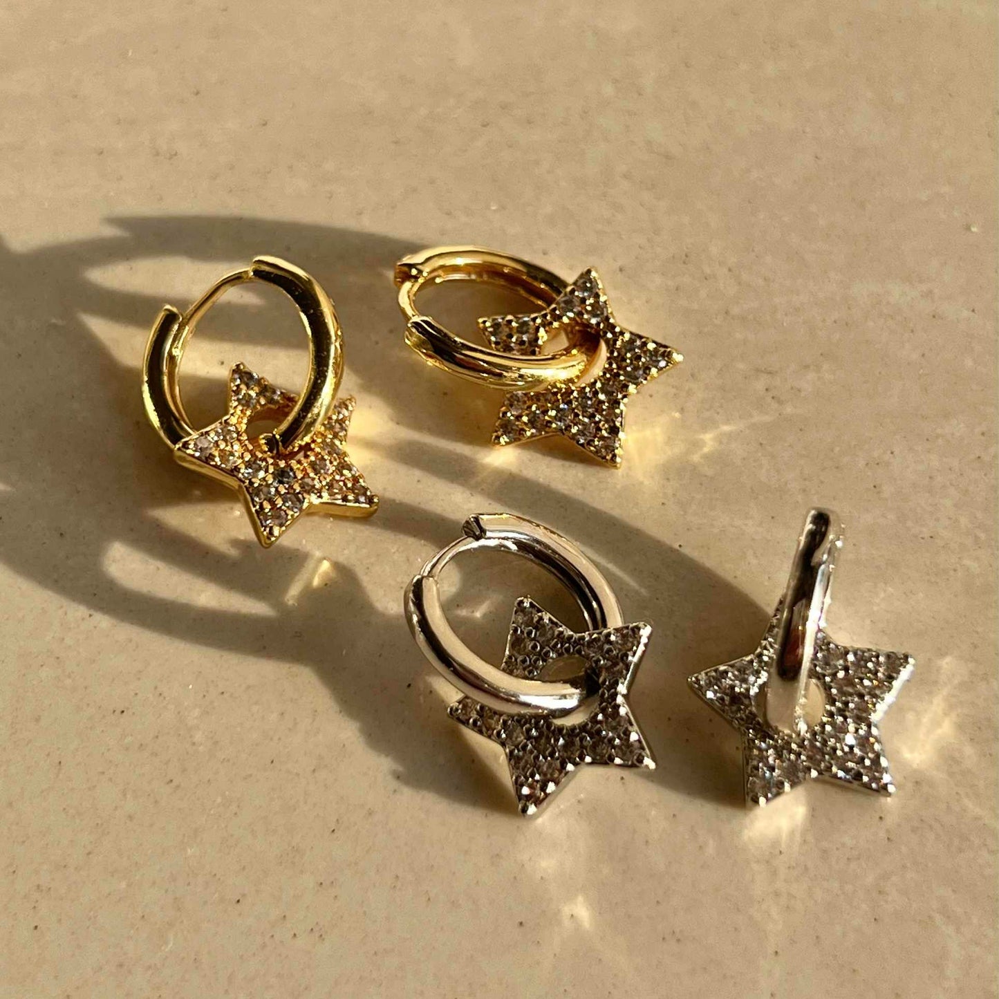 Ultra-glitter Diamond Star Earrings