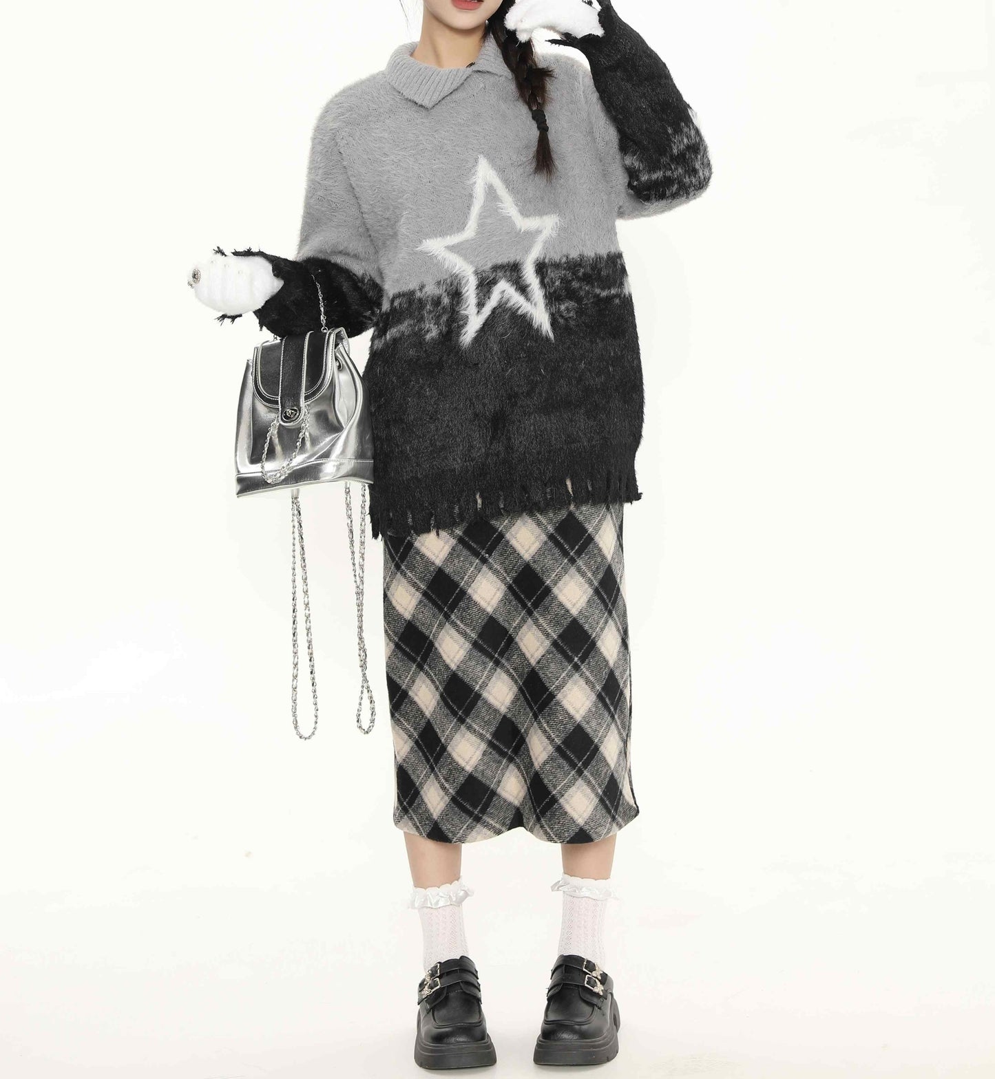 Star Girl Lapel Pullover Sweater