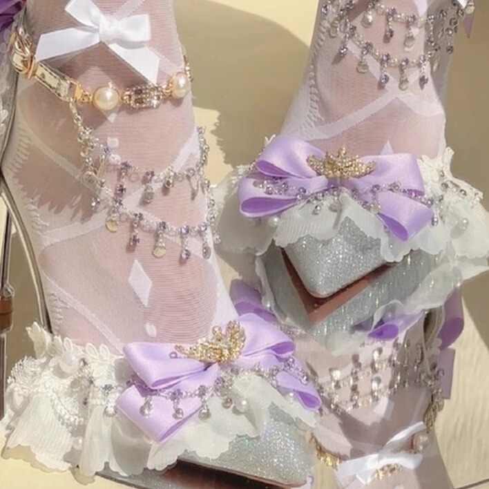 Fairy Crystal Chain Lolita High Heels