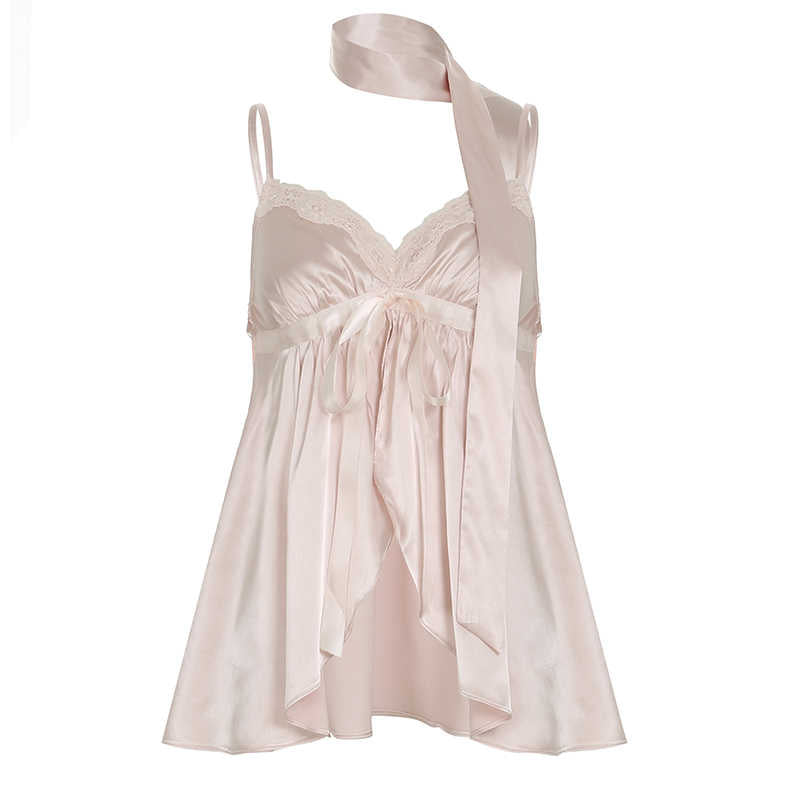 Coquette Pink Satin Tank Top