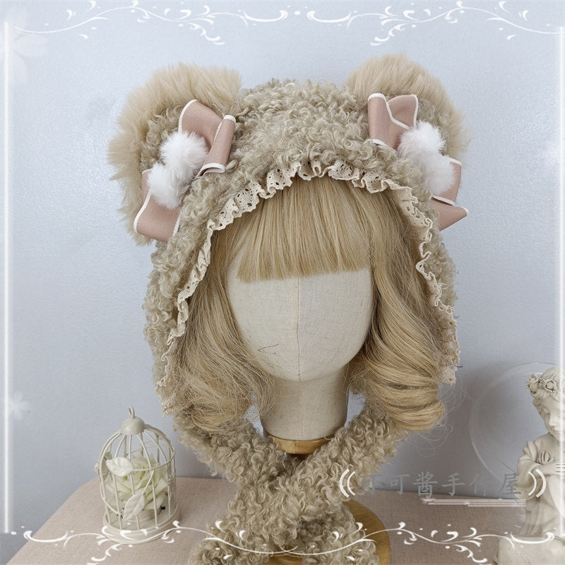 bear ear fur kawaii hat