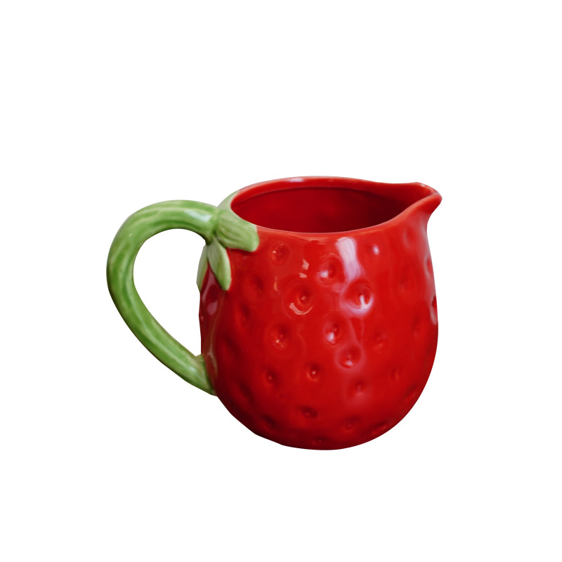 hand-painted strawberry shape ceramic dinner plate