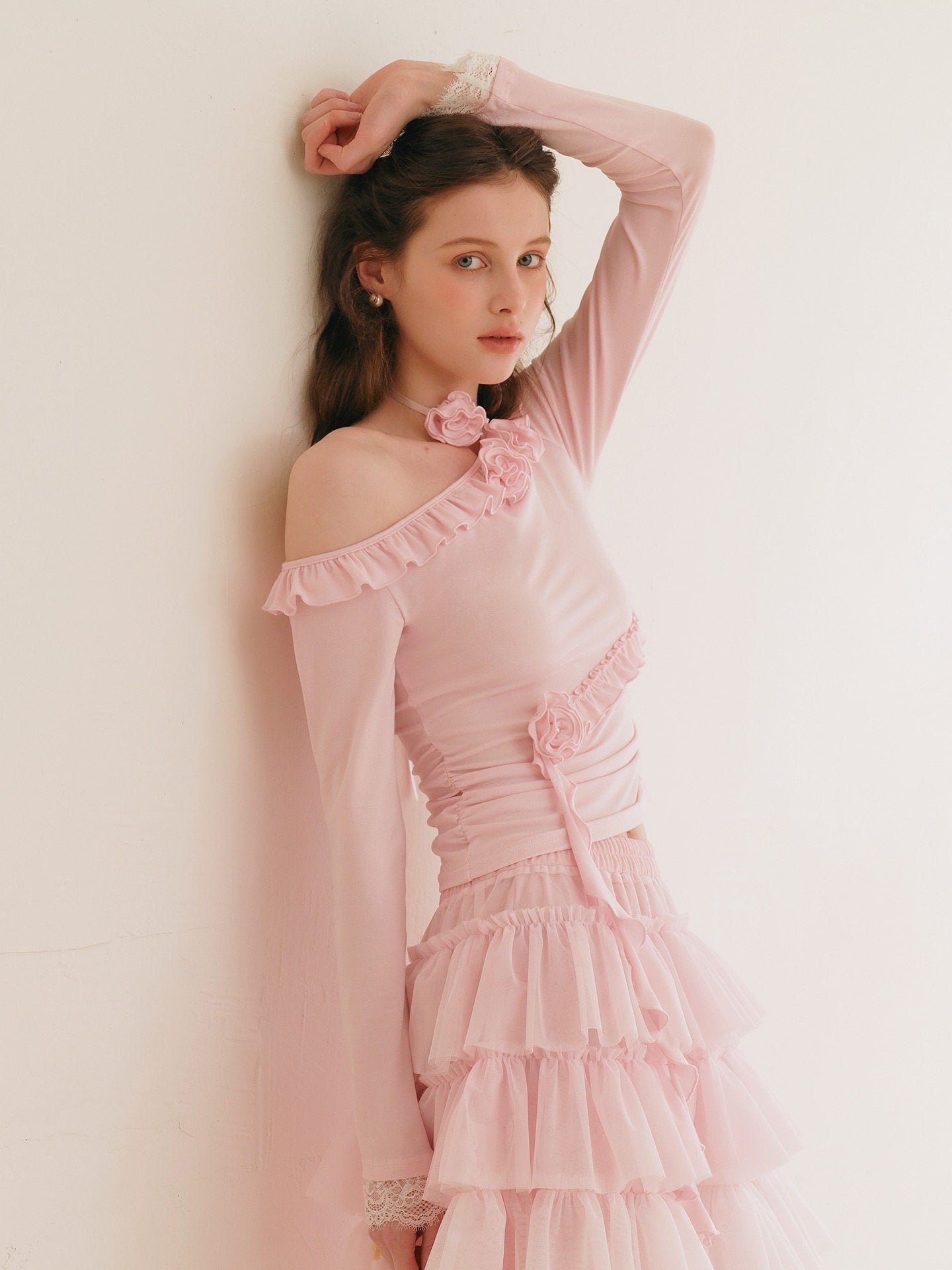 romantic rose long-sleeved top