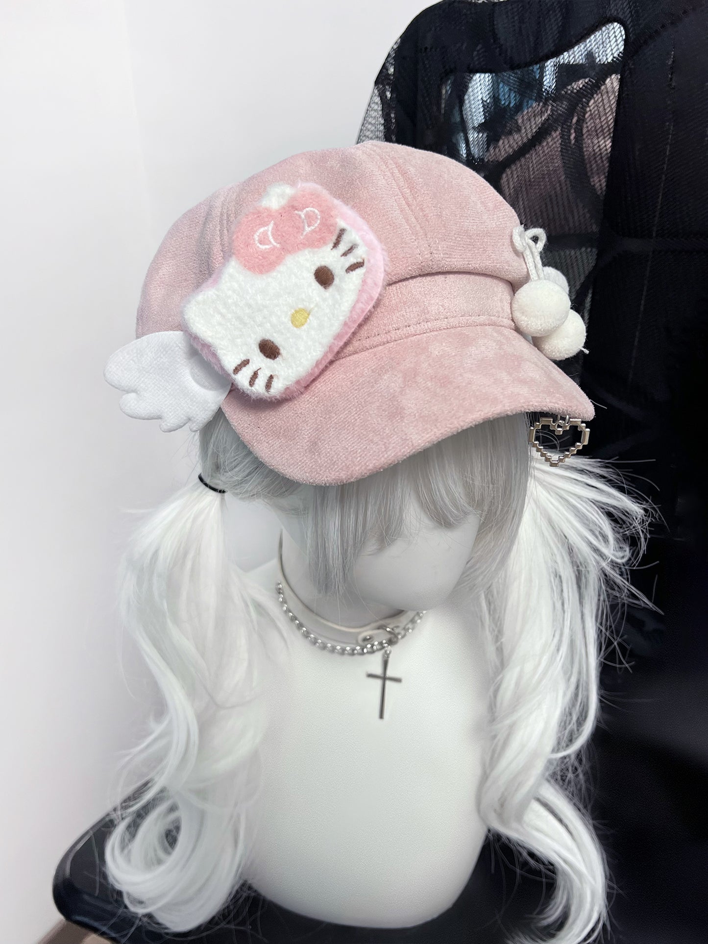y2k pink kitty hat