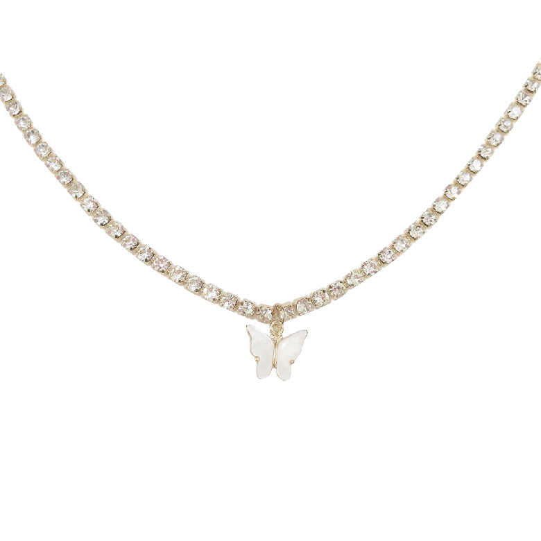 Diamonds Butterfly Chain Choker