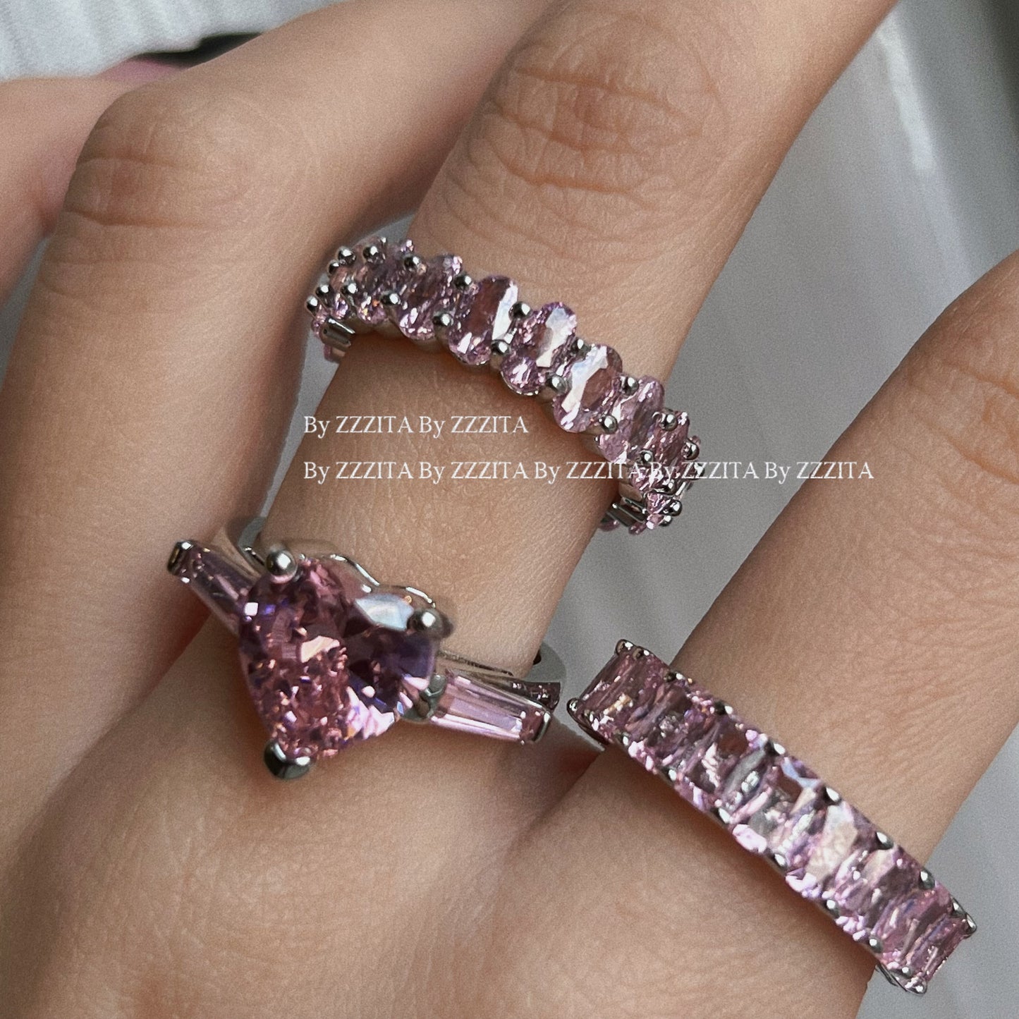 princess pink diamond kawaii ring