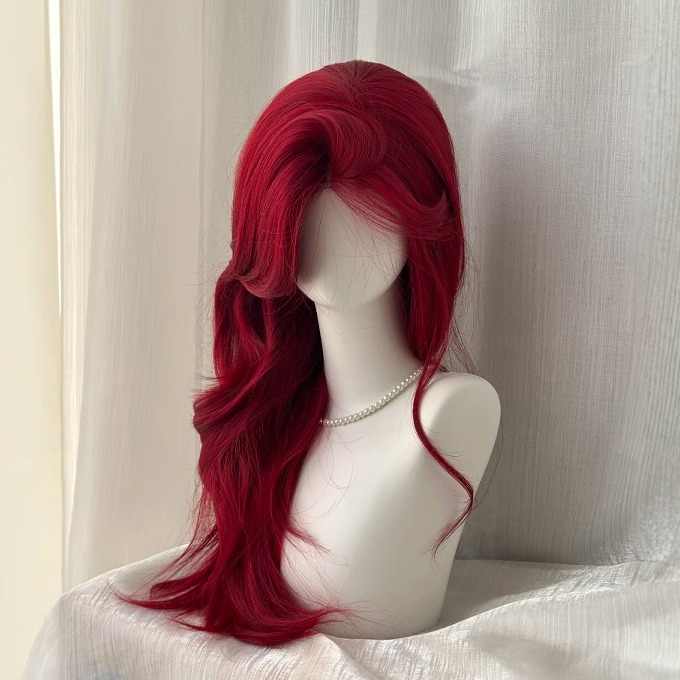 Red Forehead Lace Wig Female