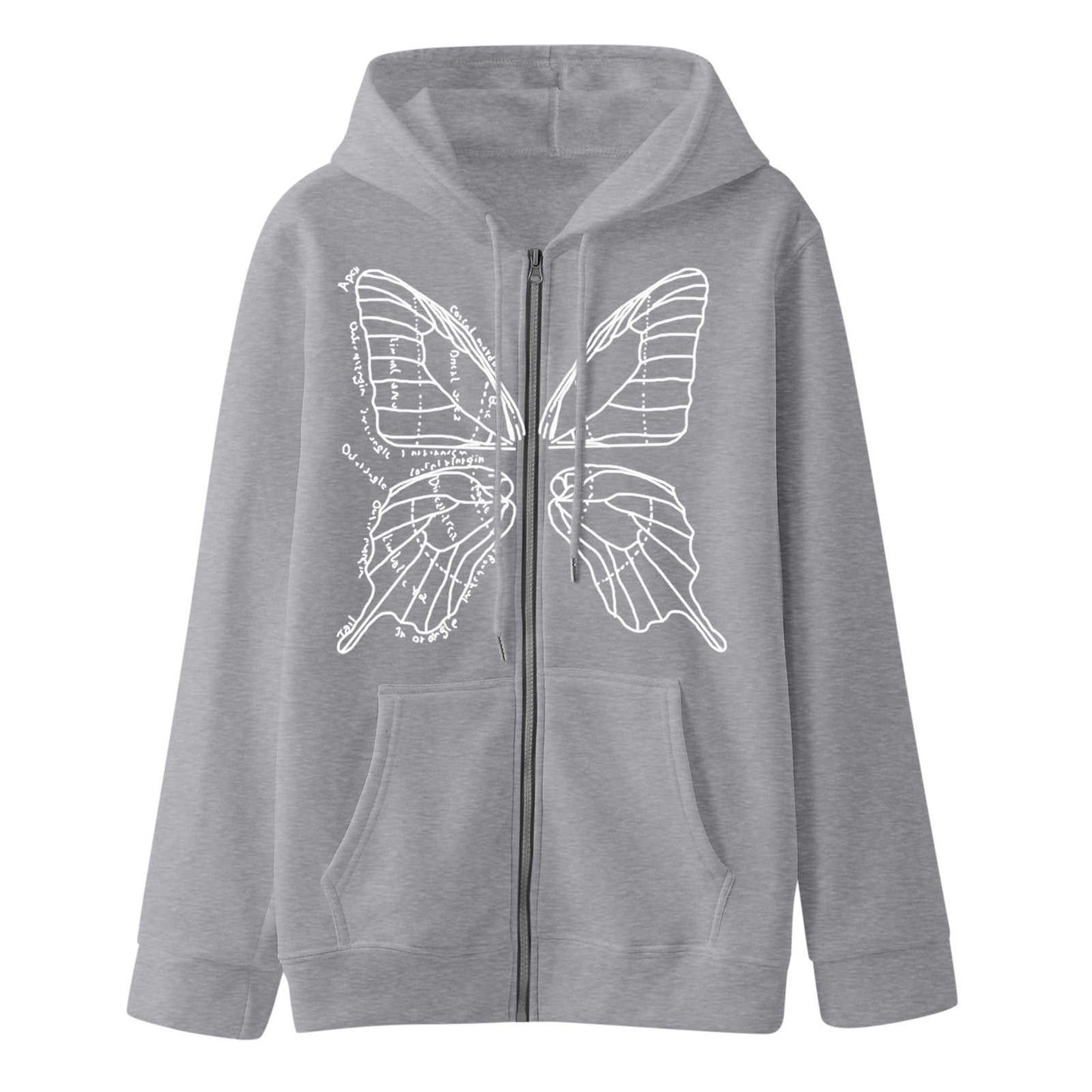 Acubi Butterfly Grunge Zip-up Hoodie