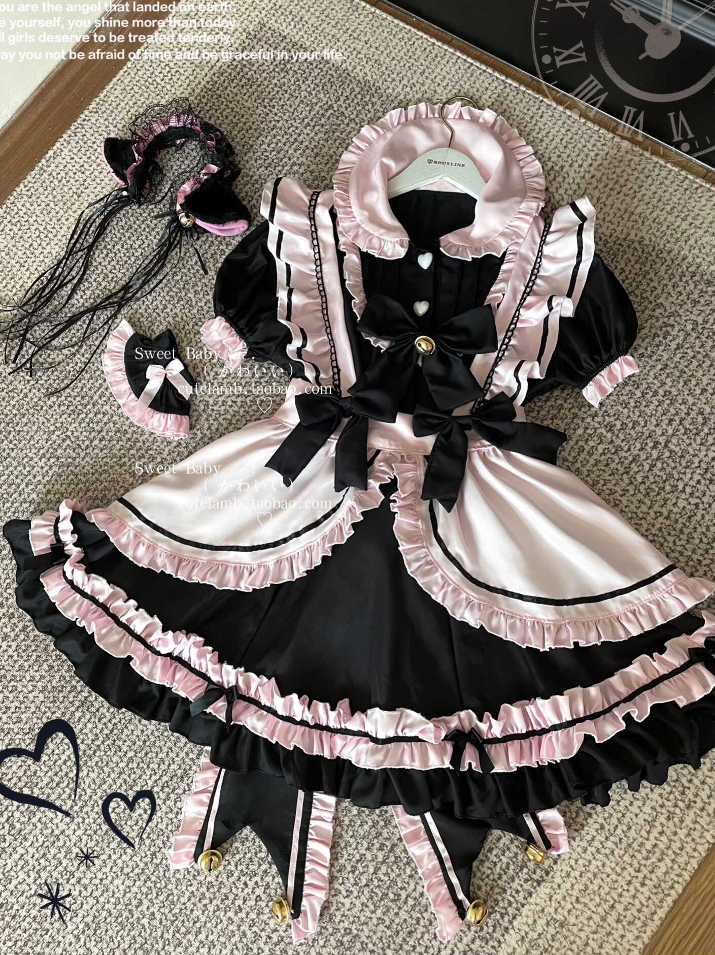 Pink Cat Maid Cute Dress