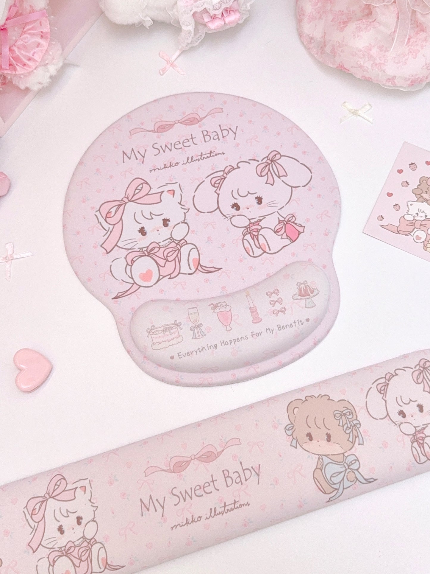kawaii pink mouse anti-slip pad
