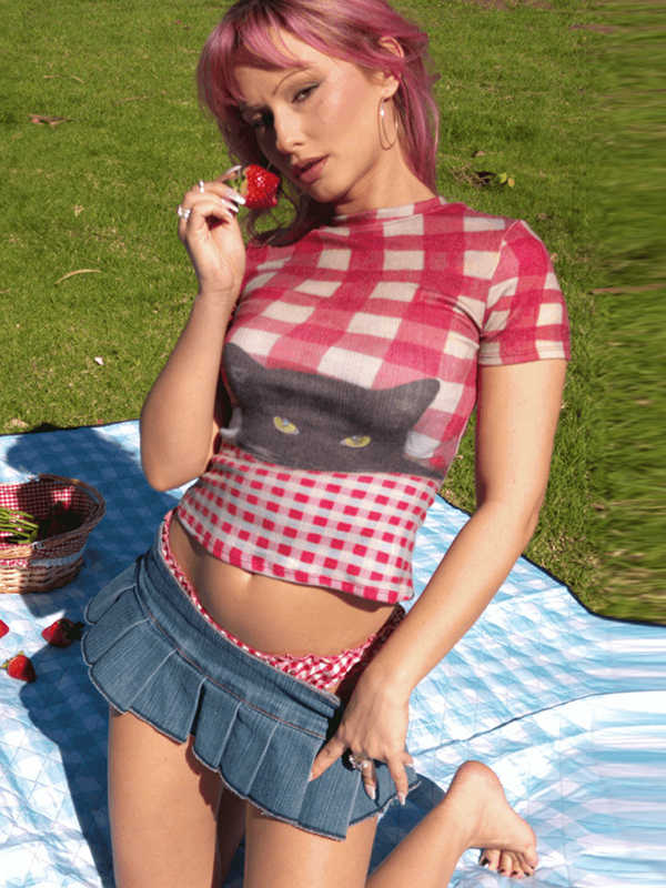 Striped Printed Jersey T-shirt