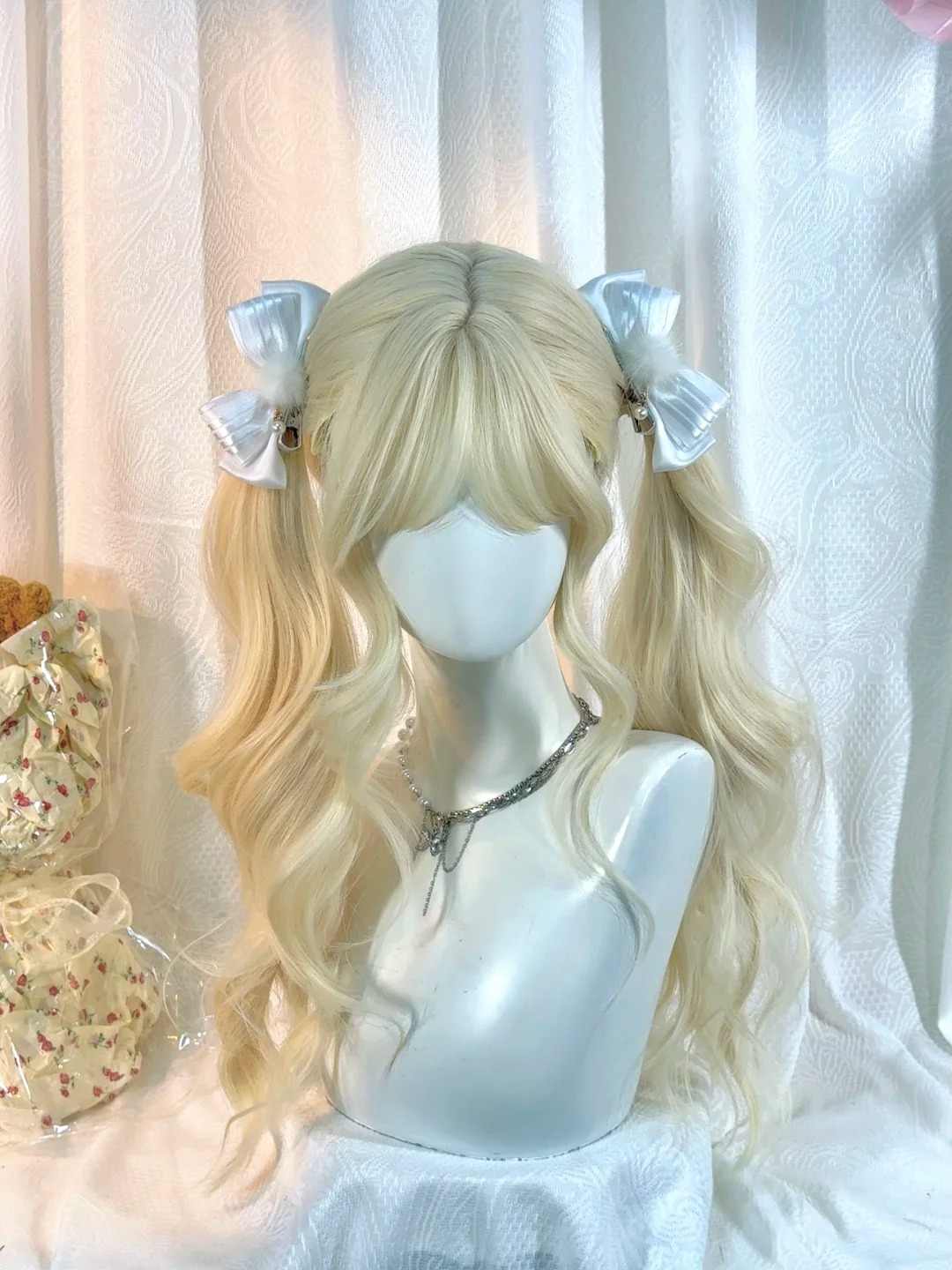 Platinum Rose Long Curly Wig