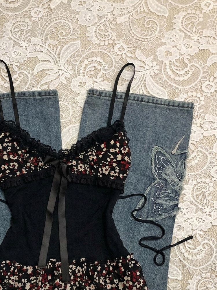 black lace tank top