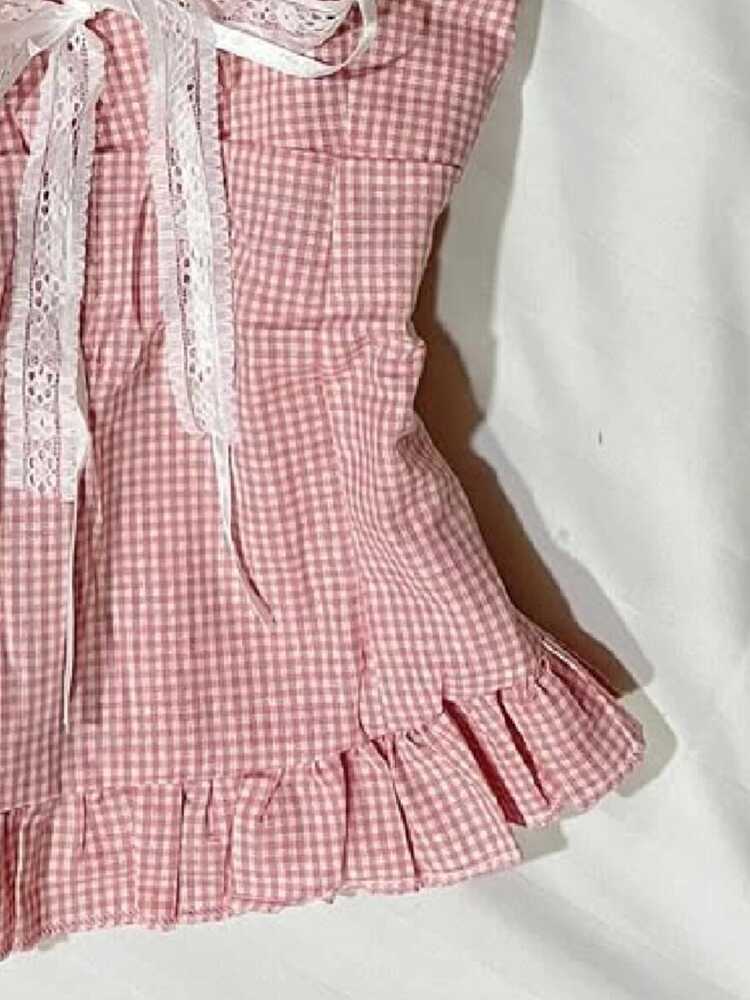 Bow Tie Halter-neck V-neck Top