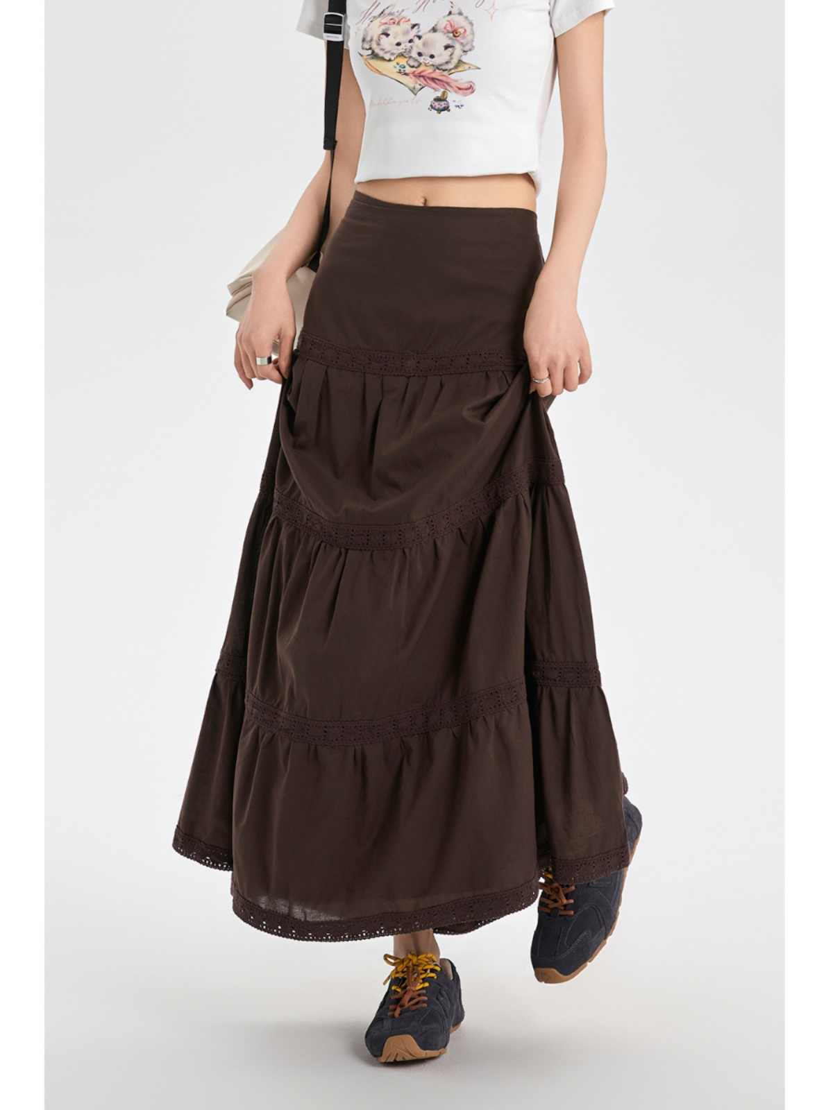 Fairy Grunge Brown Maxi Skirt