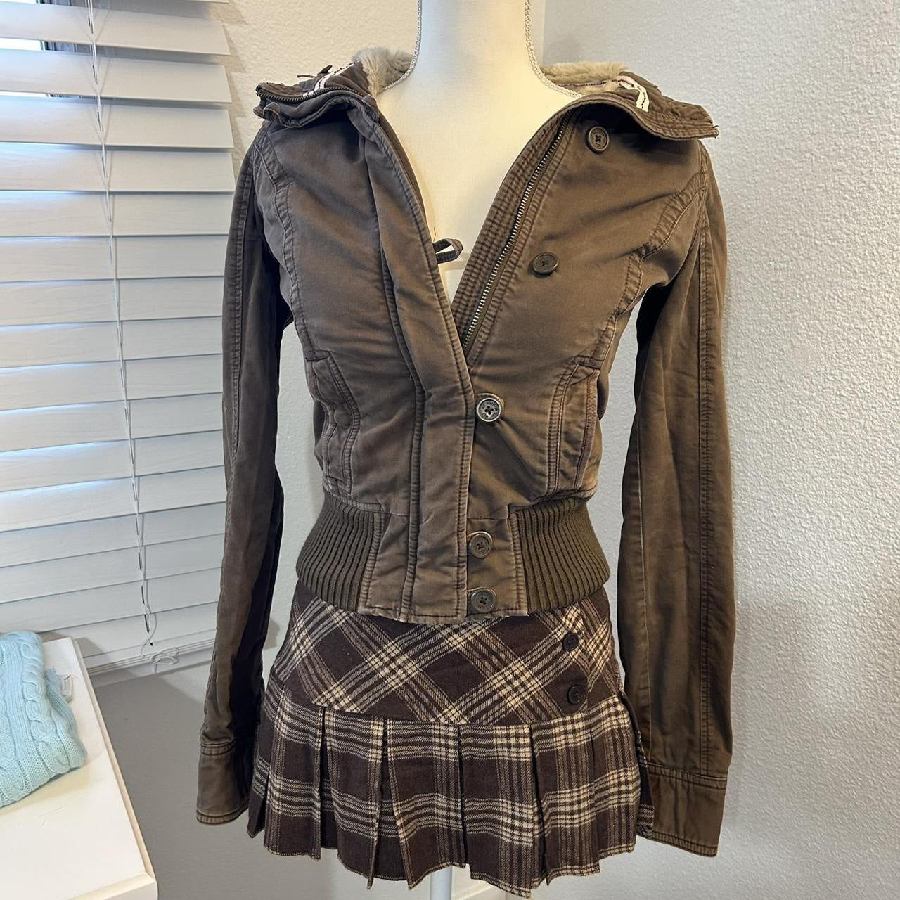 y2k retro brown jacket