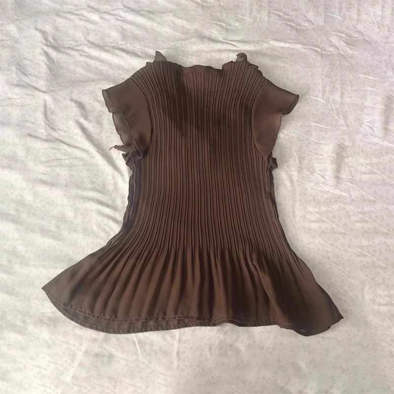 Retro Brown Chiffon Shirt