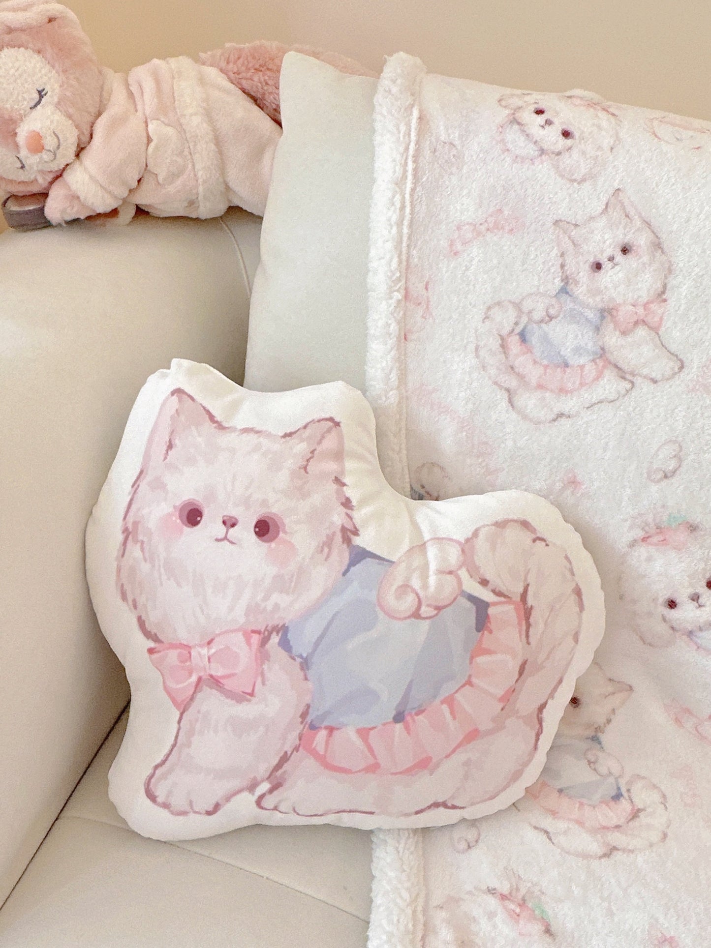 kawaii plush air conditioning blanket Double-sided pillow approximately 40cm