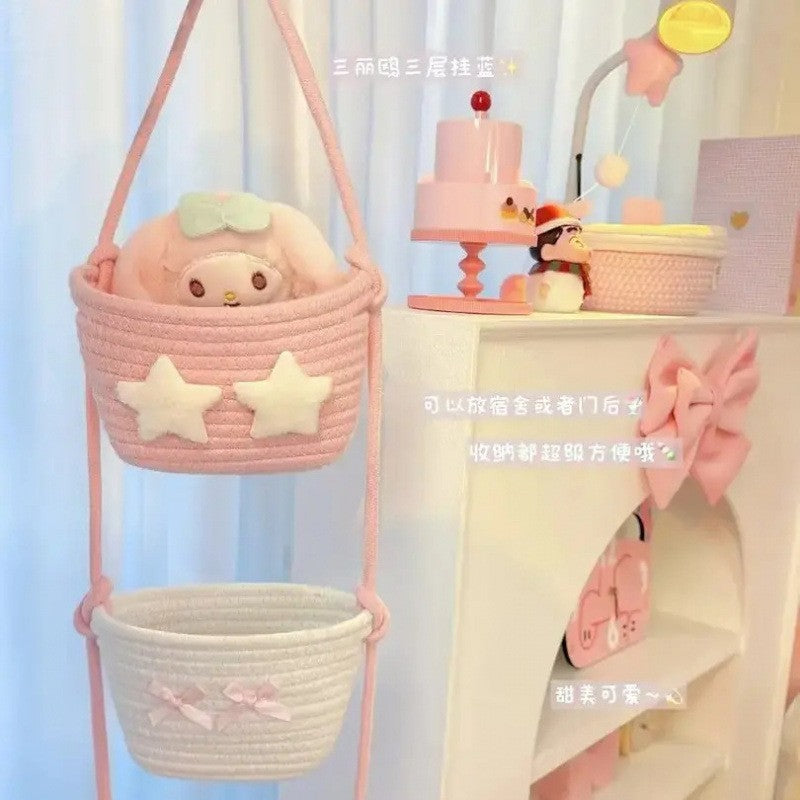 Pink living room bedroom Melody hanging basket