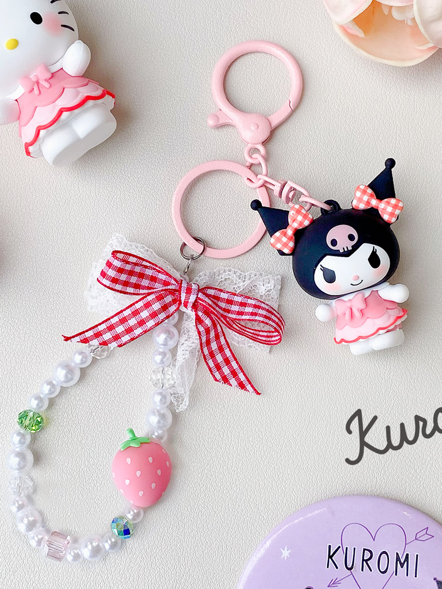 Sanrio plaid strawberry series bracelet buckle