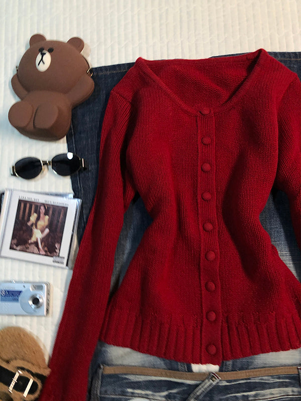 red vintage sweater