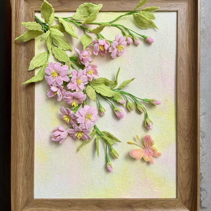 handmade Twist stick flower photo frame